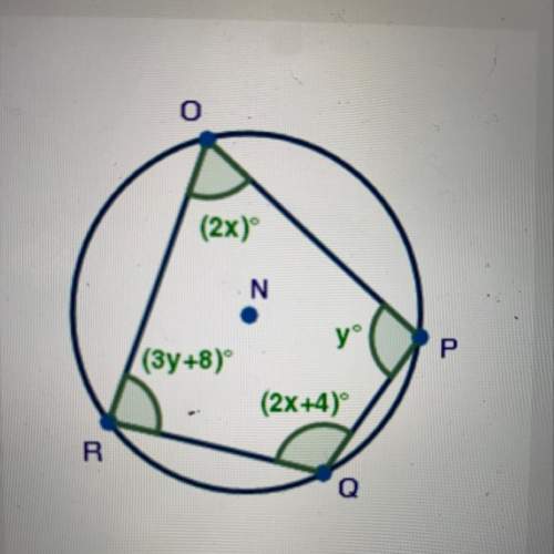 Quadrilateral opqr is inscribed inside a circle as shown below. what is the measure of angle r? you