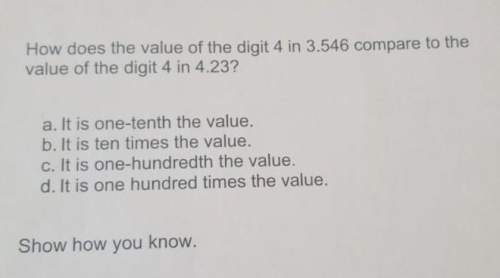 How does the value of the digit 4 in 3.546 compare to the value of the digit 4 in 4.23