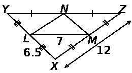 △lmn is the midsegment triangle of △xyz. identify the perimeter of △lmn.