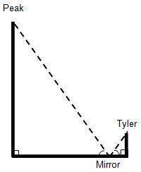 tyler will climb peak  2. in the drawing below, label the distances given for the