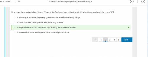 How does the speaker telling his son Yours is the Earth and everything that’s in it affect the mea