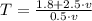 T = \frac{1.8+2.5\cdot v}{0.5\cdot v}