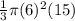 \frac{1}{3}\pi (6)^2(15)