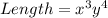 Length = x^3y^4