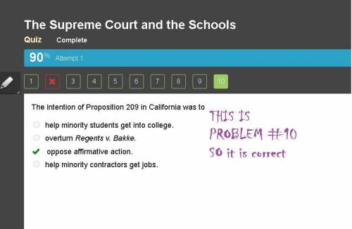 Help

The intention of Proposition 209 in California was to
1. help minority students get into colle