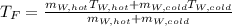 T_F=\frac{m_{W,hot}T_{W,hot}+m_{W,cold}T_{W,cold}}{m_{W,hot}+m_{W,cold}}
