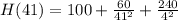H(41) = 100 + \frac{60}{41^2} + \frac{240}{4^2}