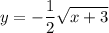 \displaystyle y=-\frac{1}{2}\sqrt{x+3}