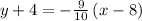 y+4=-\frac{9}{10}\left(x-8\right)