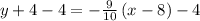 y+4-4=-\frac{9}{10}\left(x-8\right)-4