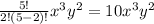 \frac{5!}{2!\left(5-2\right)!}x^3y^2=10x^3y^2