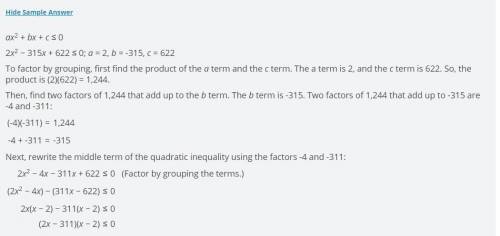 Part C Factor the left side of the inequality by grouping￼￼