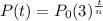 P(t)=P_{0}(3)^{\frac{t}{n} }
