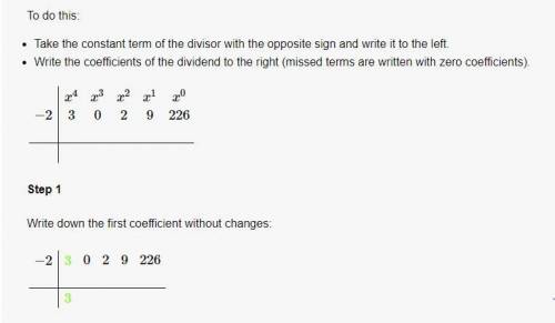 Use synthetic division to solve (3x^4+6^3+2x^2+9x+10)/(x+2). what is the quotient