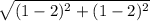 \sqrt{(1-2)^{2}+(1-2)^{2}}