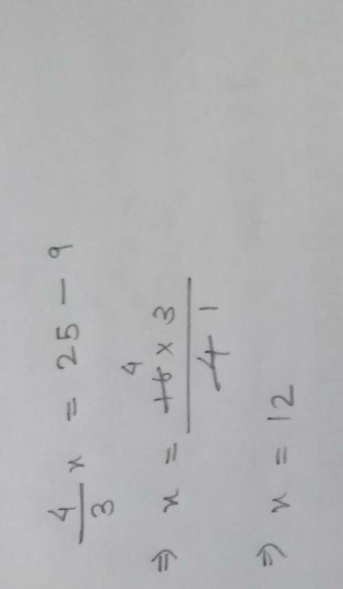 What are the steps in order to correctly solve the equation

4x1/3 + 9 = 25
and what is the correct