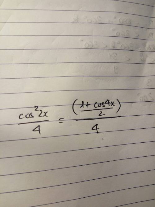 Look at the proof showing sin^4x=3-4cos2x+cos4x/8. which expression will complete the fourth step of