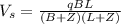V_{s} = \frac{qBL}{(B +Z)(L+Z)}
