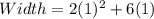 Width = 2(1)^2 + 6(1)