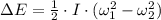 \Delta E = \frac{1}{2}\cdot I\cdot (\omega_{1}^{2}-\omega_{2}^{2})