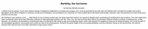 Which sentence in this passage from Herman Melville’s short story Bartleby, the Scrivener is an ex