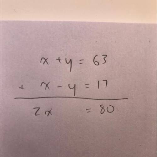 The sum of two number is 63the smaller number is 17 less than the larger number.what are the number