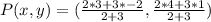 P(x,y) = (\frac{2 * 3 + 3 * -2}{2 + 3},\frac{2 * 4 + 3 * 1}{2 + 3})