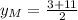 y_{M} = \frac{3+11}{2}