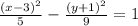 \frac{(x-3)^{2}}{5}-\frac{(y+1)^{2}}{9} = 1