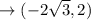 \to (-2\sqrt{3},2)