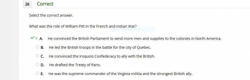 What was the role of William Pitt in the French and Indian war￼?