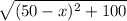 \sqrt{(50-x)^{2}+100 }
