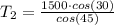 T_2=\frac{1500\cdot cos(30)}{cos(45)}