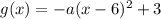 g(x)=-a(x-6)^2+3