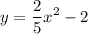 \displaystyle y=\frac{2}{5}x^2-2