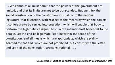 Which constitutional provision was used by Chief Justice Marshall to reach this conclusion? * 4 poin