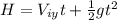 H = V_{iy}t + \frac{1}{2}gt^2