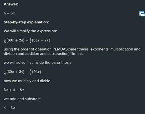 Simplify the expression by arranging the steps in sequence, based on the order of operations.

1/6(3