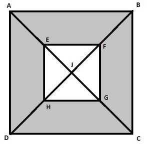 Abcd and efgh are squares. if jh= 4cm and jc=9cm, then what is the area of the shaded region?