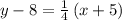 y-8=\frac{1}{4}\left(x+5\right)