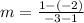 m=\frac{1-\left(-2\right)}{-3-1}