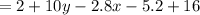 =2+10y-2.8x-5.2+16