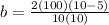b=\frac{2(100)(10-5)}{10(10)}