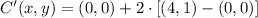 C'(x,y) = (0,0) + 2\cdot [(4,1)-(0,0)]
