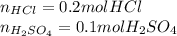 n_{HCl}=0.2molHCl\\n_{H_2SO_4}=0.1molH_2SO_4