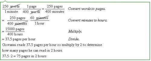 Giovanni can read 250 words per minute. If there are approximately 400 words on a page, about how ma