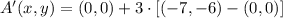 A'(x,y) = (0,0) + 3\cdot [(-7,-6)-(0,0)]