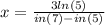 x=\frac{3ln(5)}{in(7) -in(5)}