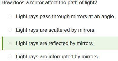 How does a mirror affect the path of light?  light rays strike a mirror in a perpendicular direction