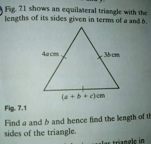 In the fig. above an equilateral triangle with lengths of its sides given in terms of a and b